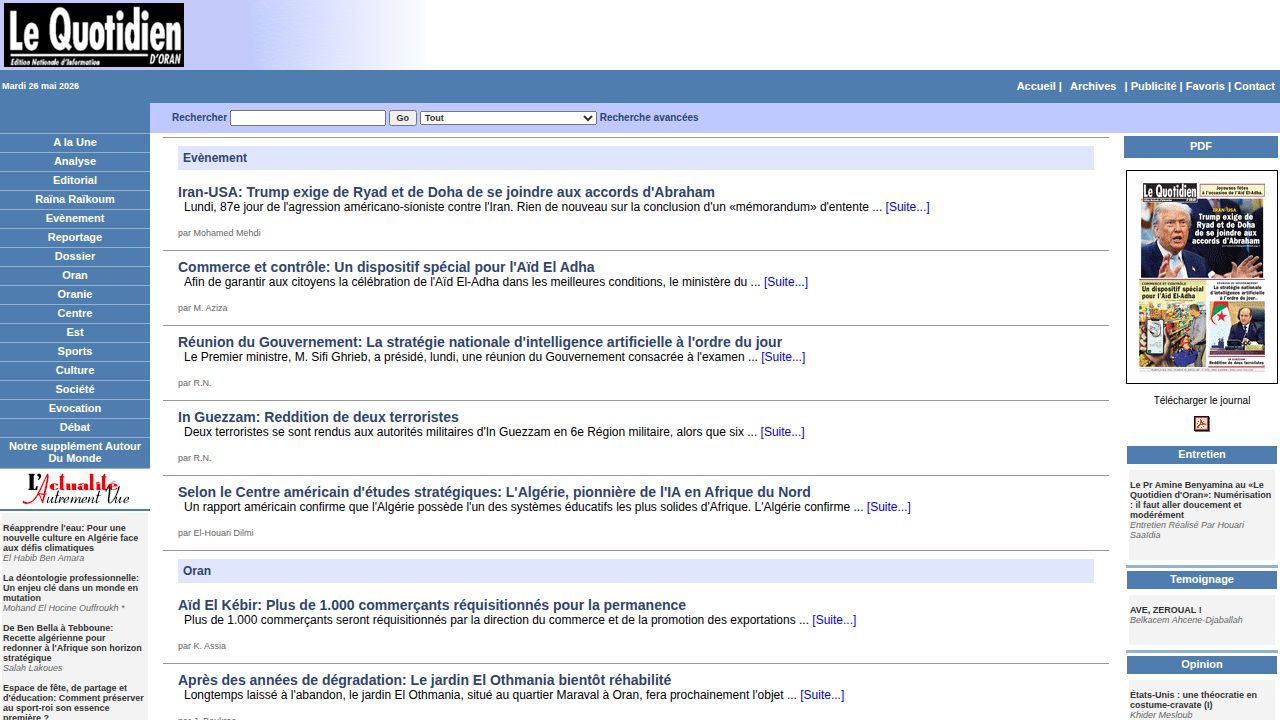 Le Quotidien d'Oran: profile and contact details