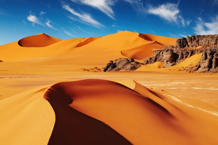 Algeria Sahara Desert Dunes Rocks in Algeria