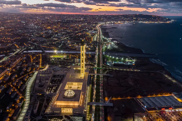 Algiers Djamaa El Djazair Waterfront Dusk in Algeria