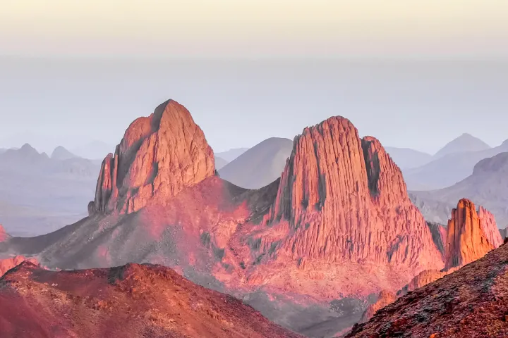 Hoggar Mountains Mist Tamanrasset in Algeria