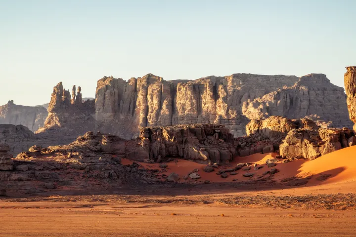 Tadrart Rouge Sahara Desert Panorama in Algeria