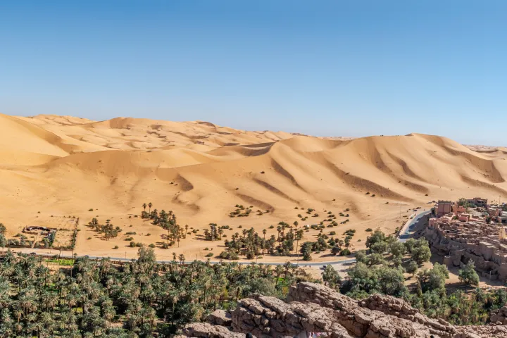 Taghit Bechar Sahara Oasis Panorama in Algeria