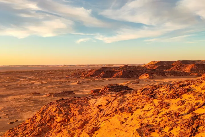 Timimoun Sahara Desert Sunset Rocks in Algeria