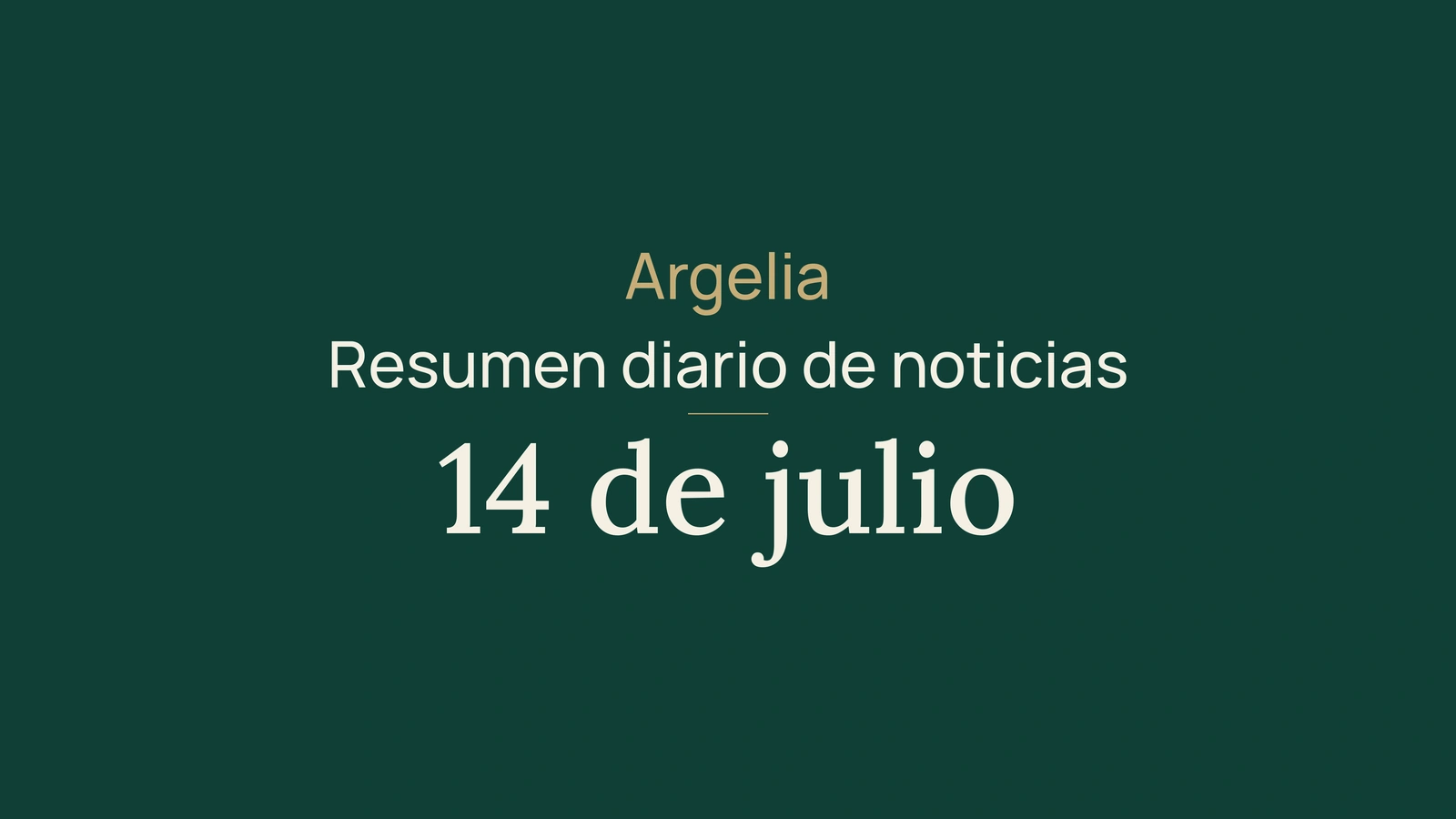 Noticias de Argelia del 14 de julio de 2026: asignación turística, consumo, electricidad, empleo, energía, cultura y deporte