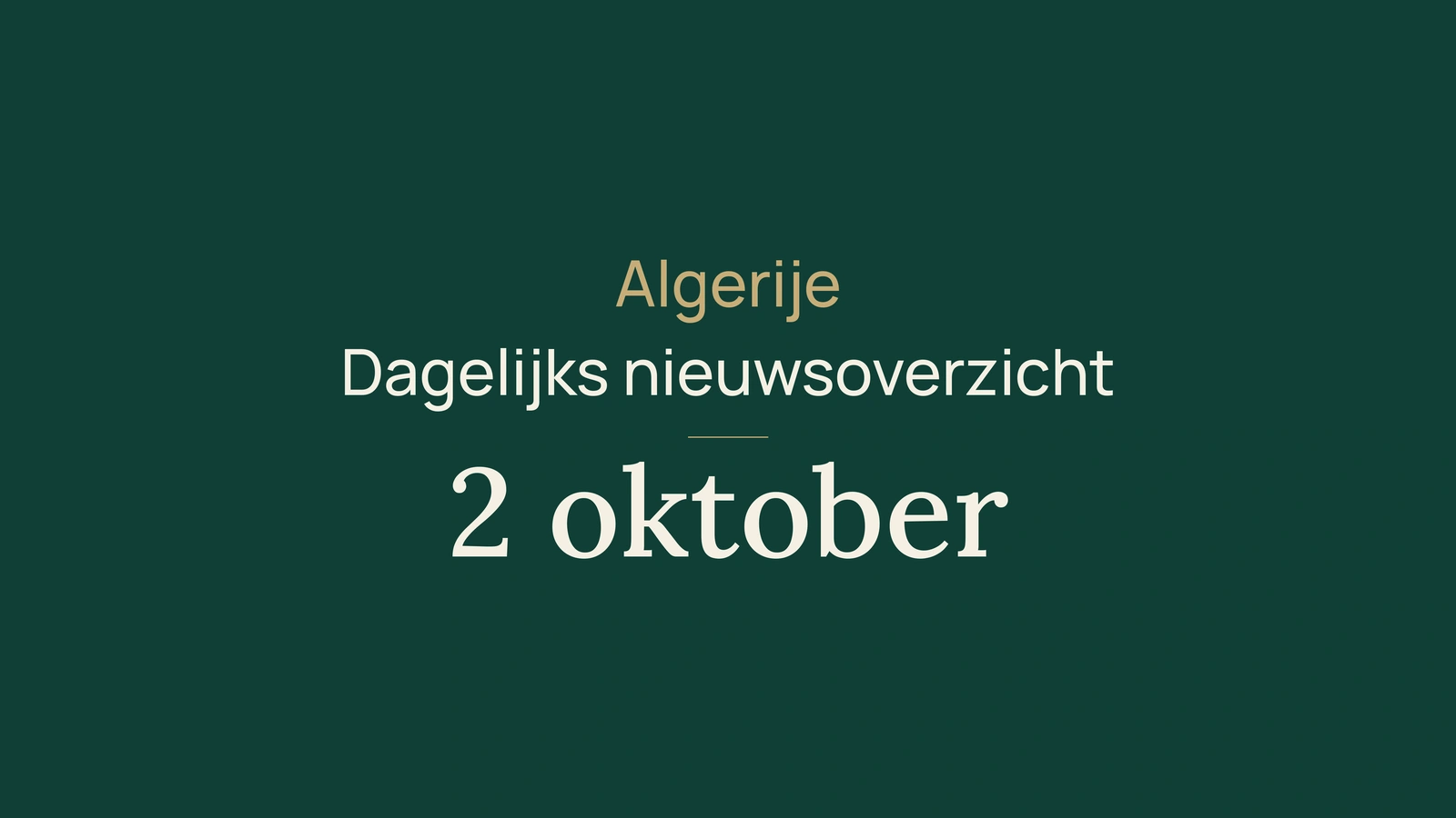 Algerije, 2 oktober 2026: energie, diplomatie, onderwijs, cultuur en voetbal