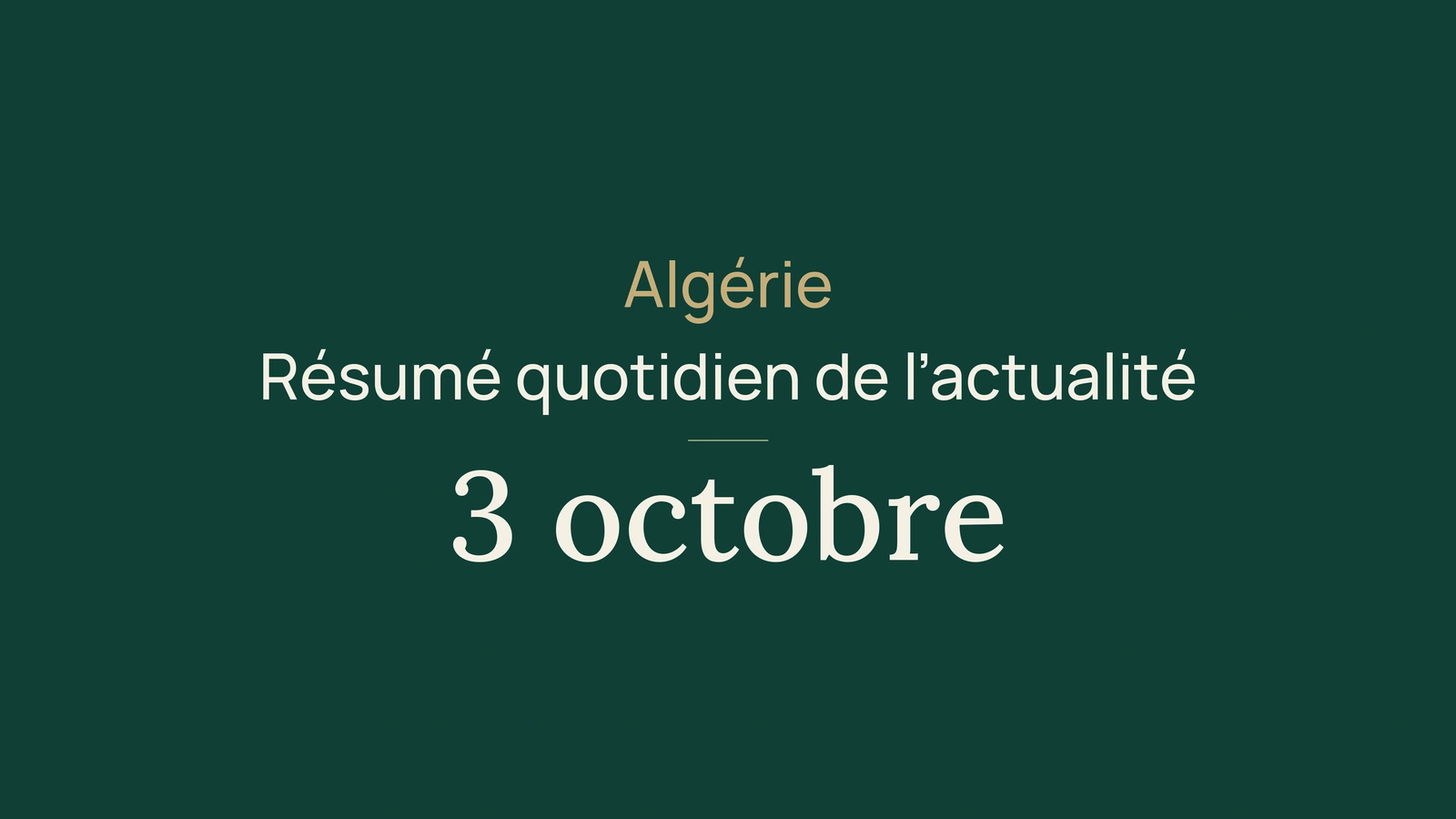 Algérie, 3 octobre : pluies annoncées, circulation et rentrée professionnelle