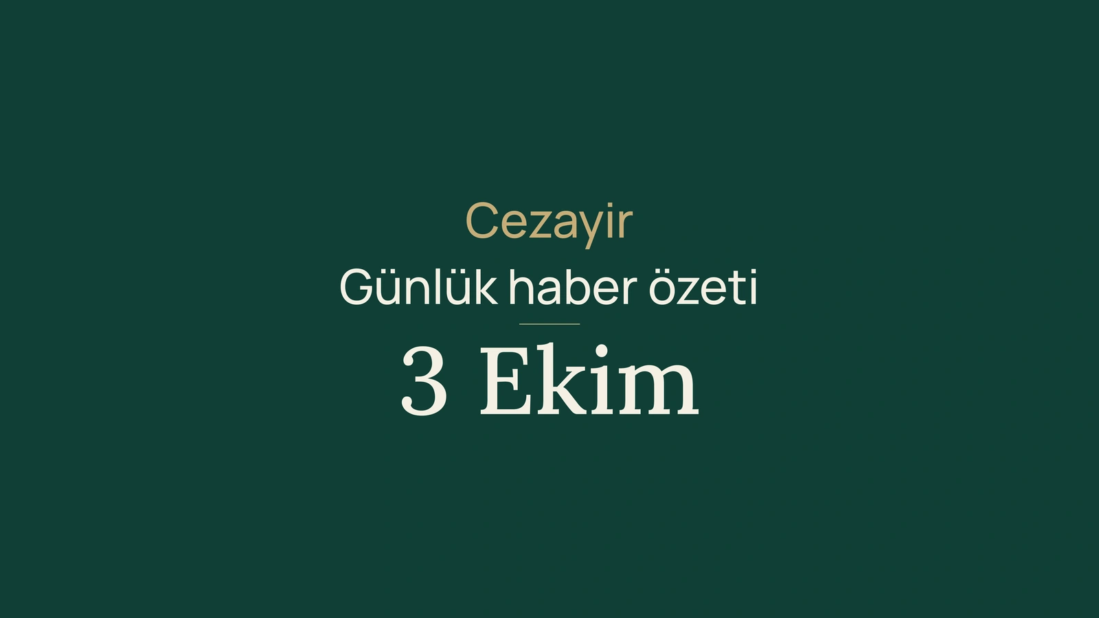 Cezayir, 3 Ekim: yağış uyarıları, yol çalışmaları ve mesleki eğitim