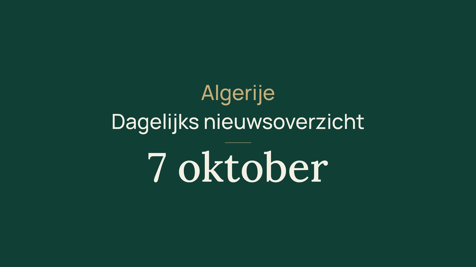 Algerije, 7 oktober: lokale verkiezingen, industrie en winst voor de nationale ploeg