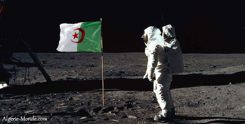 Drapeau algérien sur la lune