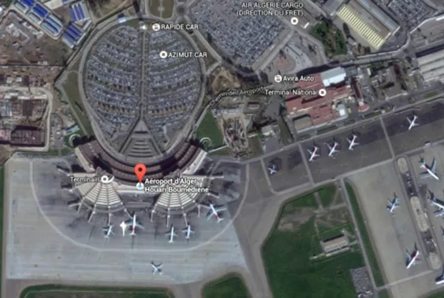 Vue satellite aeroport alger in Algiers, Algeria