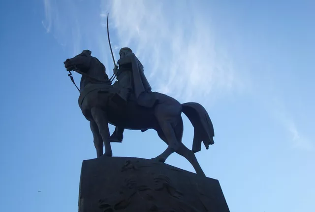 Statue place emir abdelkader alger in Algiers, Algeria